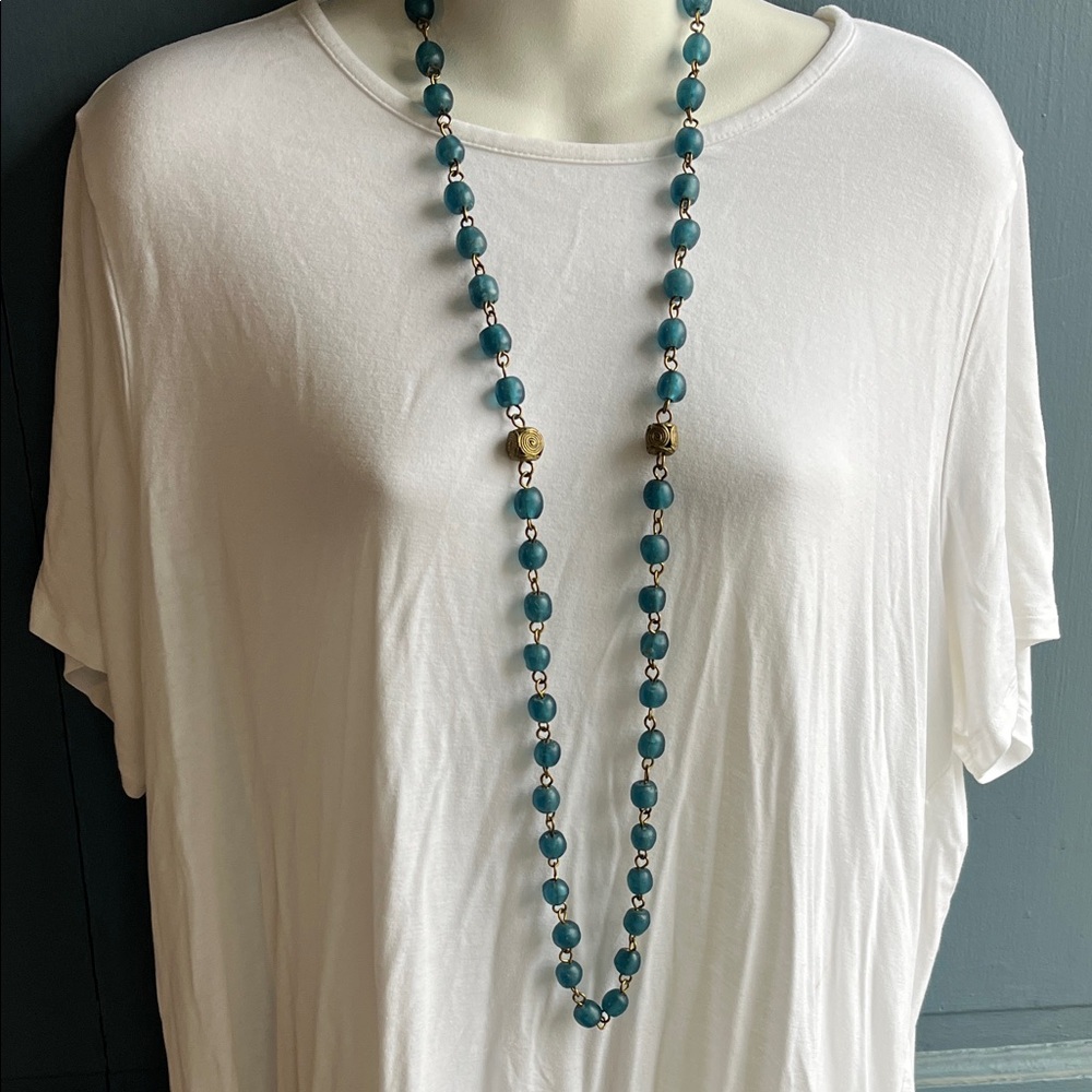 Frosted Glass Beaded Necklace